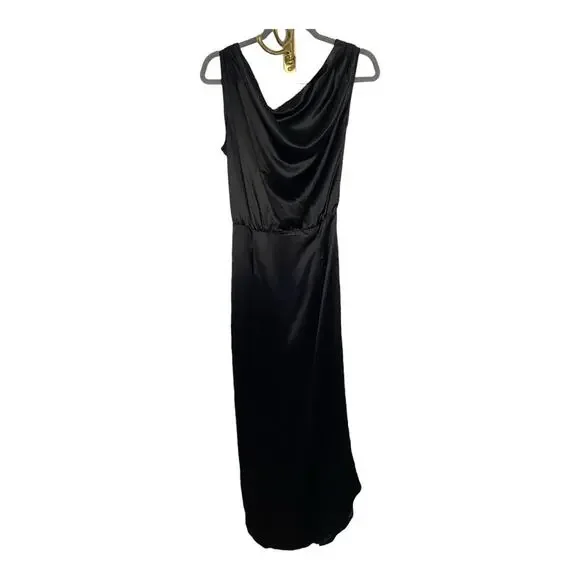 Revolve Nonchalant Label Dinah One Shoulder Dress Satin Gown Black Size M